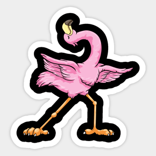 Funny flamingo is doing yoga Sticker